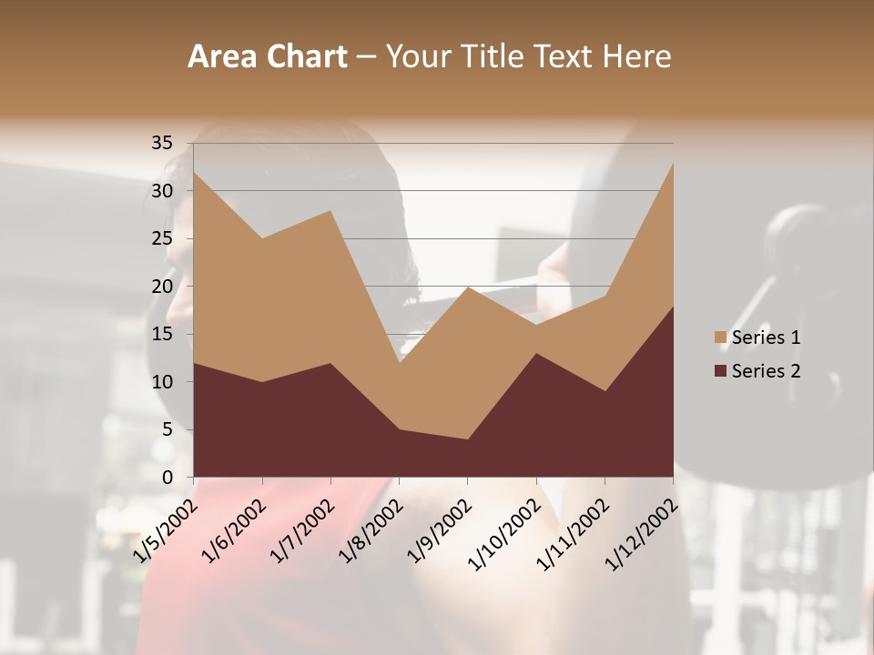 Man Lifting Weights At The Gym Looking Serious PowerPoint Template