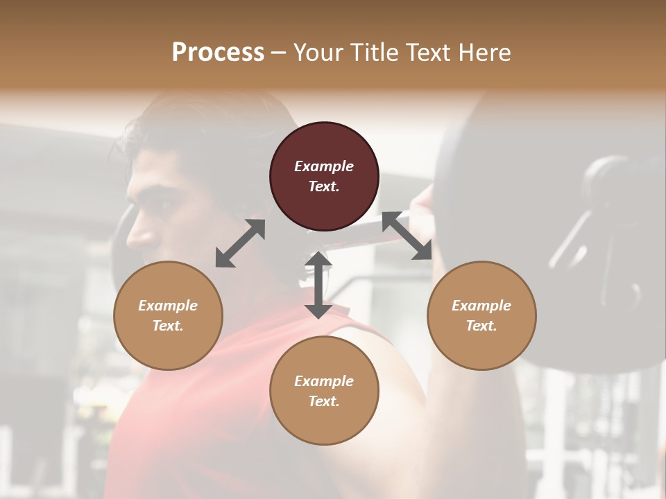 Man Lifting Weights At The Gym Looking Serious PowerPoint Template