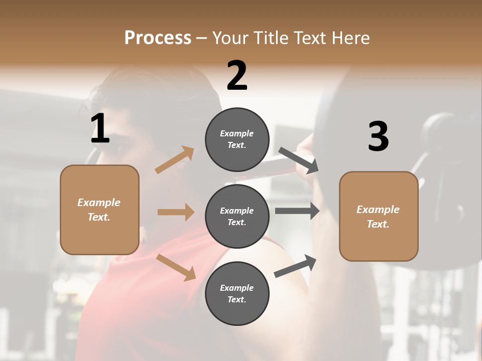 Man Lifting Weights At The Gym Looking Serious PowerPoint Template