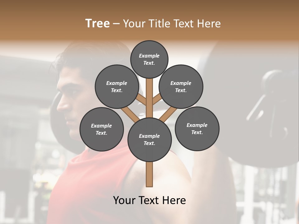 Man Lifting Weights At The Gym Looking Serious PowerPoint Template