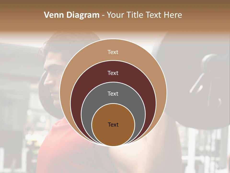 Man Lifting Weights At The Gym Looking Serious PowerPoint Template