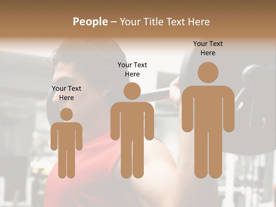 Man Lifting Weights At The Gym Looking Serious PowerPoint Template