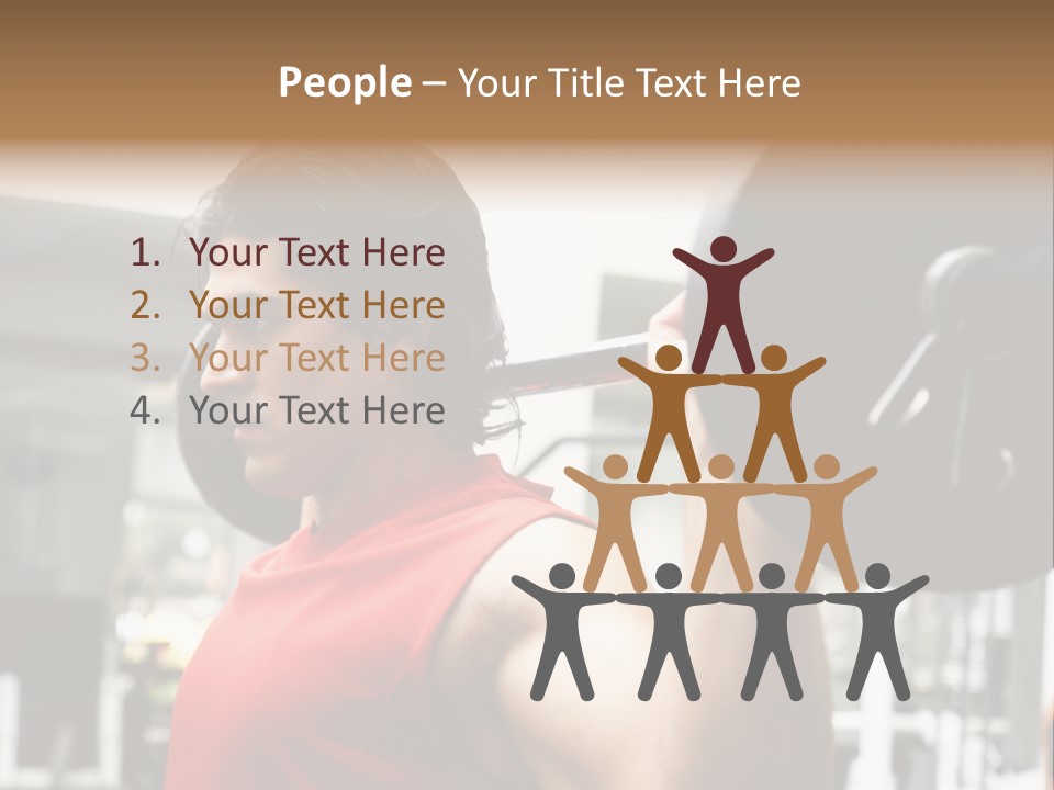 Man Lifting Weights At The Gym Looking Serious PowerPoint Template