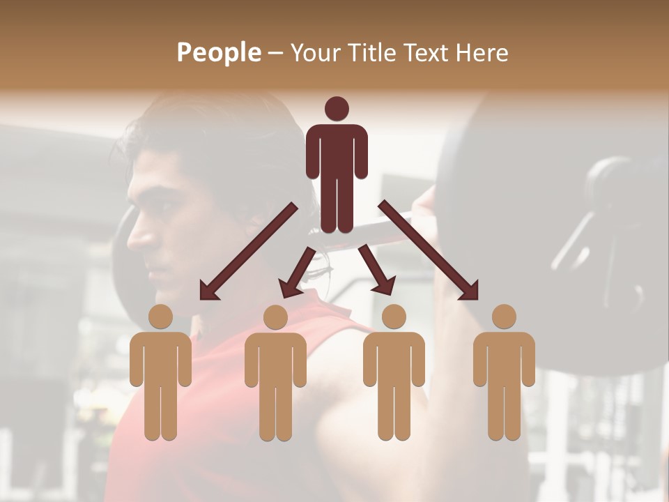 Man Lifting Weights At The Gym Looking Serious PowerPoint Template