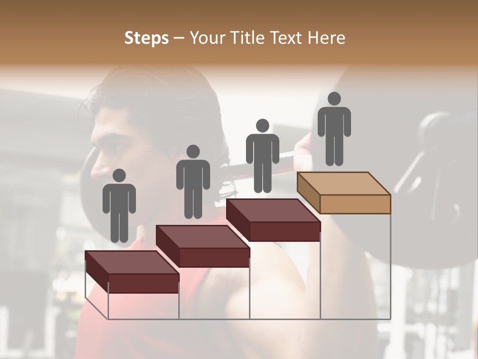 Man Lifting Weights At The Gym Looking Serious PowerPoint Template