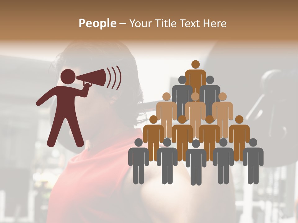 Man Lifting Weights At The Gym Looking Serious PowerPoint Template