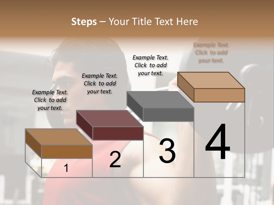 Man Lifting Weights At The Gym Looking Serious PowerPoint Template
