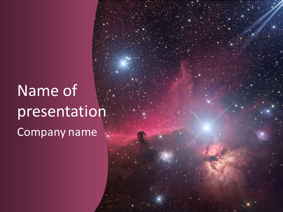 A Space Scene With Stars And A Bright Pink Background PowerPoint Template