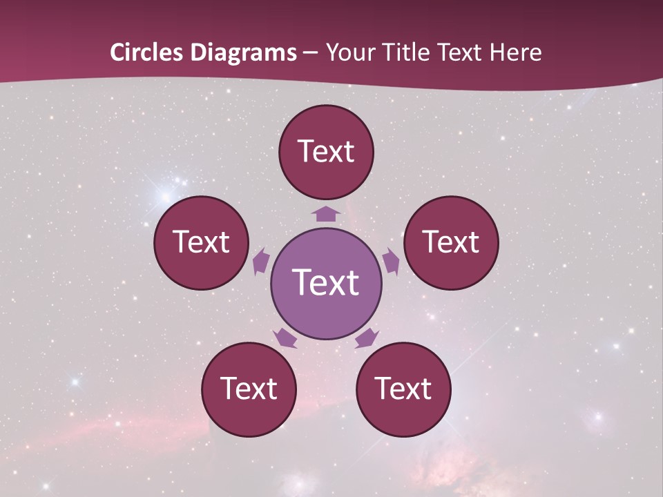 A Space Scene With Stars And A Bright Pink Background PowerPoint Template