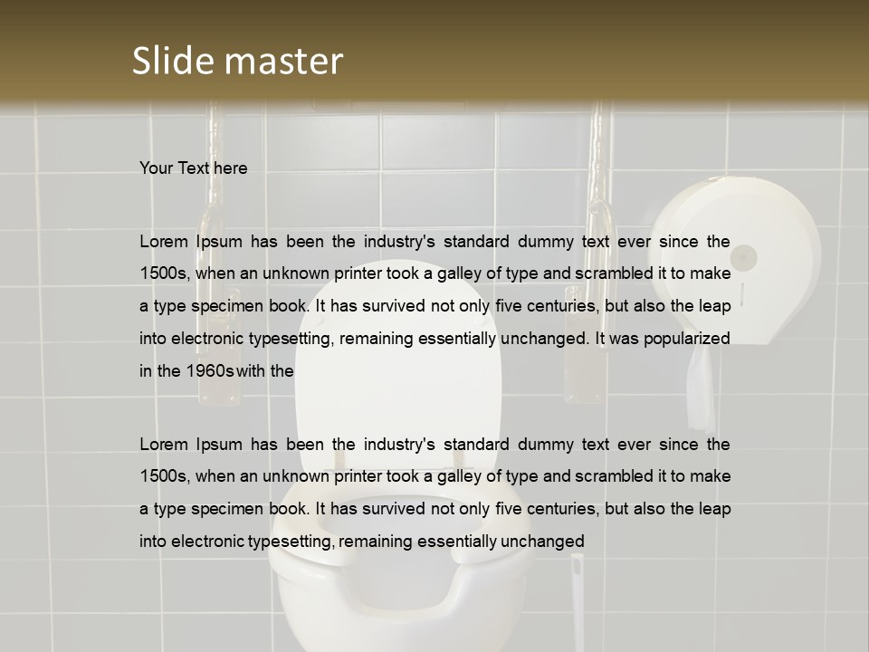 Public Toilet With Handicap Supports PowerPoint Template