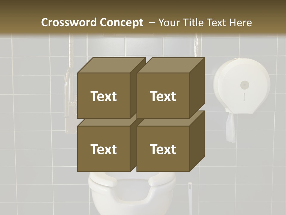 Public Toilet With Handicap Supports PowerPoint Template
