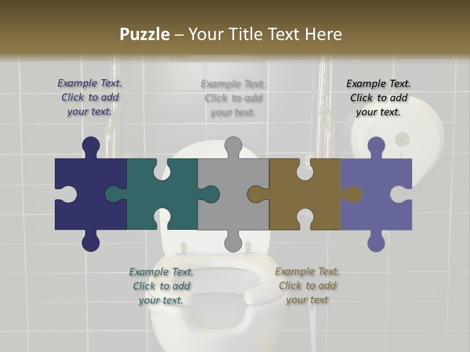 Public Toilet With Handicap Supports PowerPoint Template