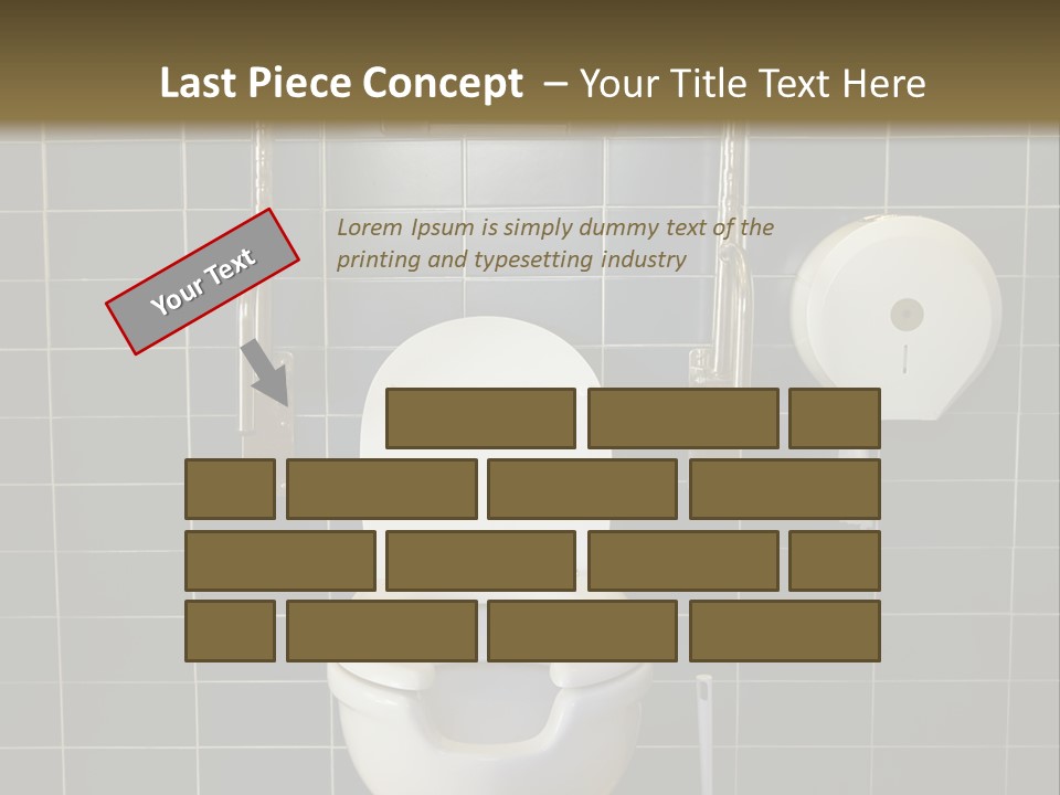 Public Toilet With Handicap Supports PowerPoint Template