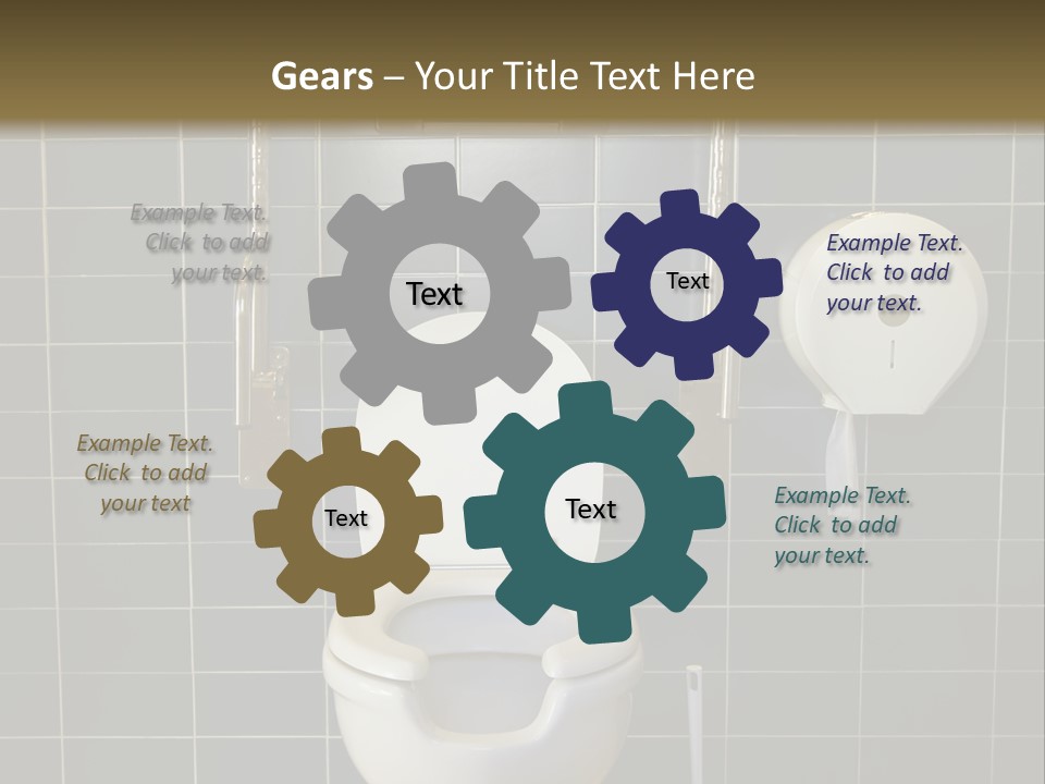 Public Toilet With Handicap Supports PowerPoint Template