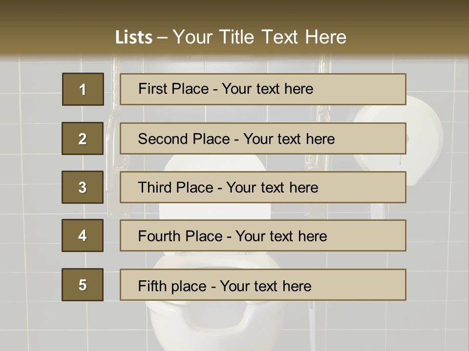 Public Toilet With Handicap Supports PowerPoint Template
