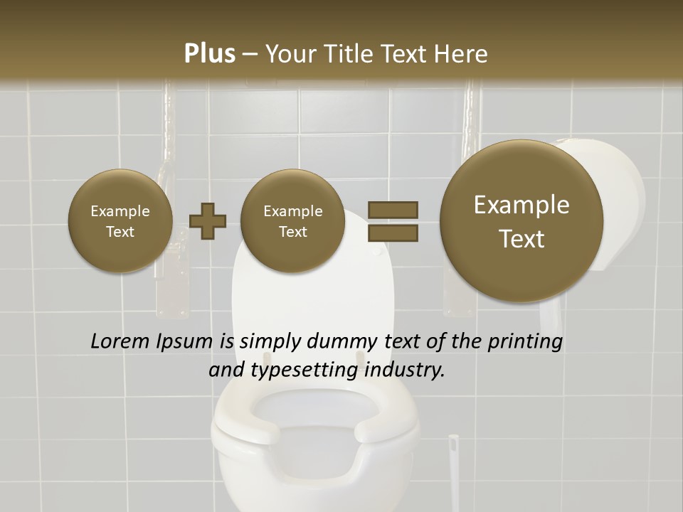 Public Toilet With Handicap Supports PowerPoint Template