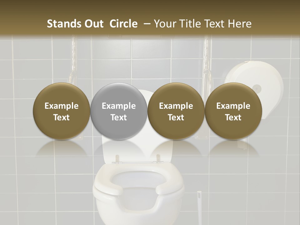 Public Toilet With Handicap Supports PowerPoint Template