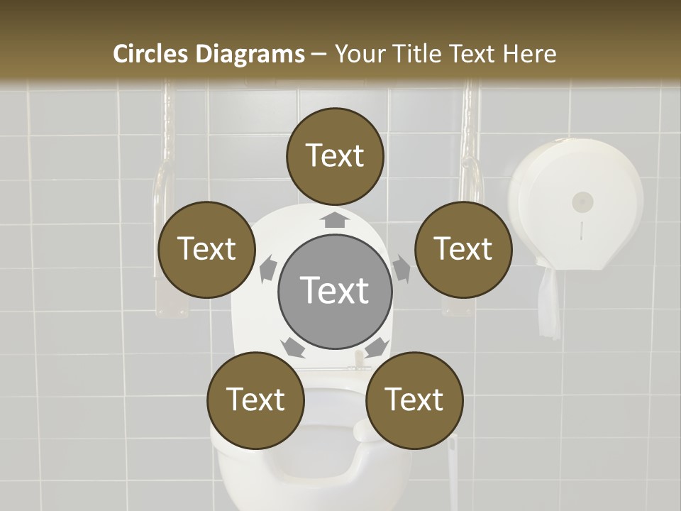 Public Toilet With Handicap Supports PowerPoint Template