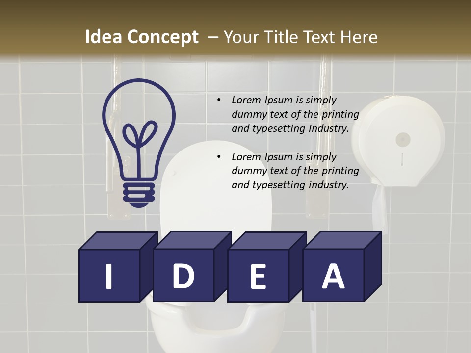 Public Toilet With Handicap Supports PowerPoint Template