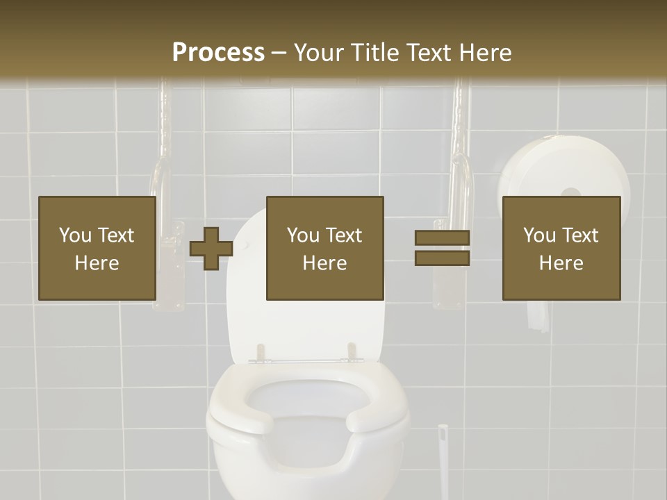 Public Toilet With Handicap Supports PowerPoint Template