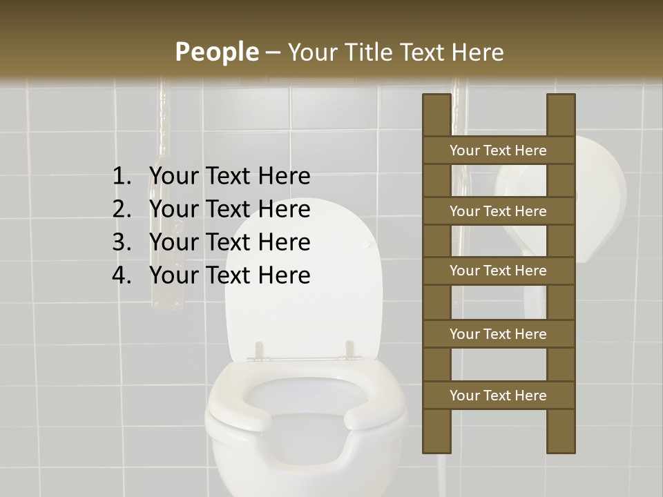 Public Toilet With Handicap Supports PowerPoint Template