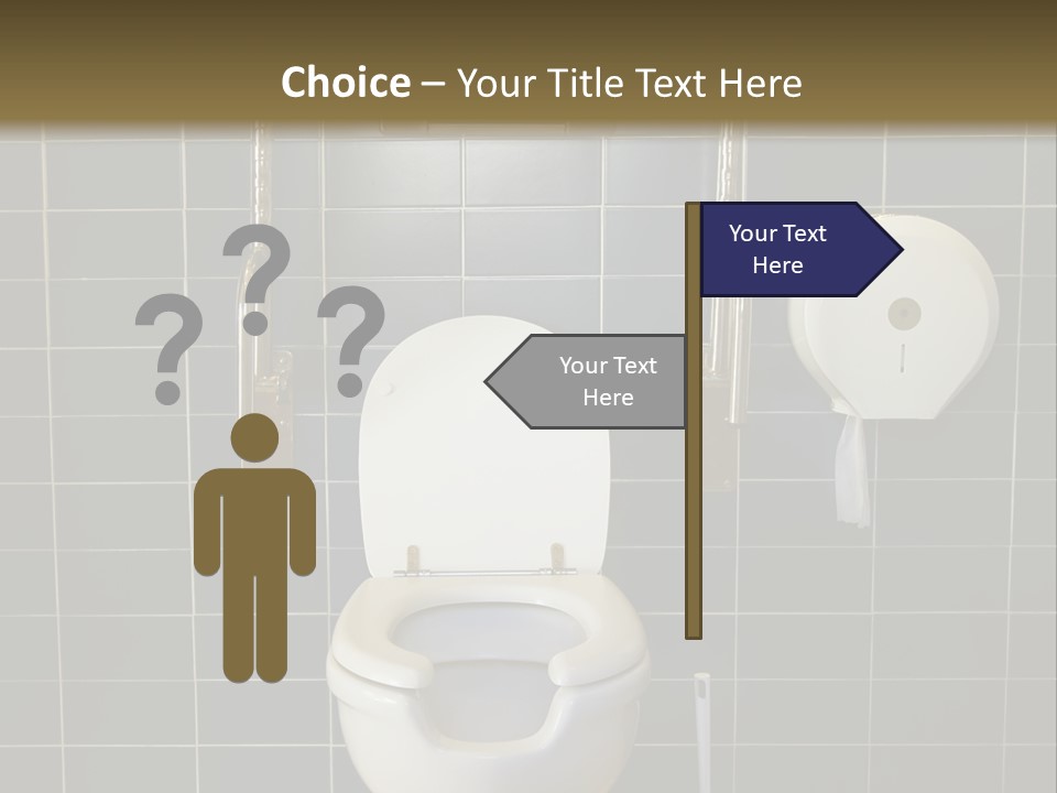 Public Toilet With Handicap Supports PowerPoint Template