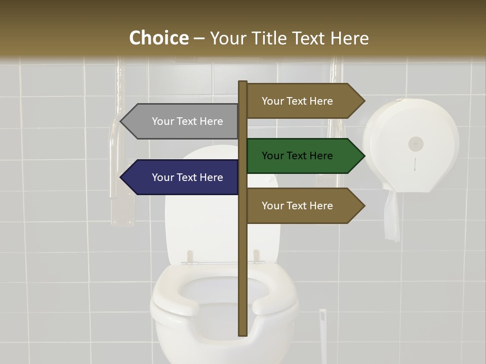 Public Toilet With Handicap Supports PowerPoint Template