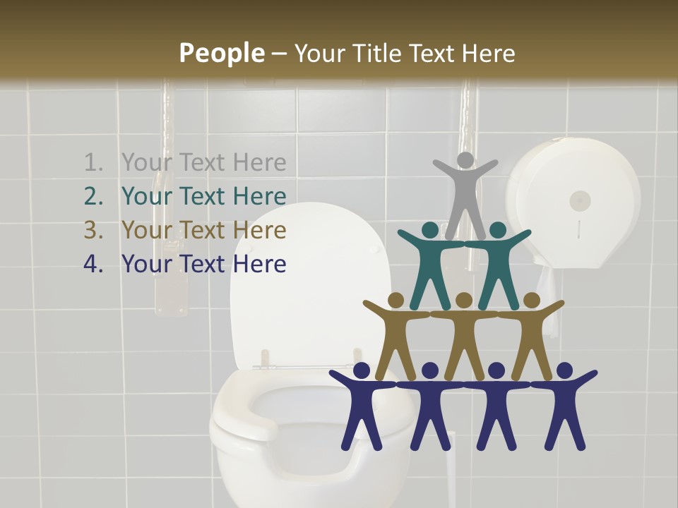 Public Toilet With Handicap Supports PowerPoint Template