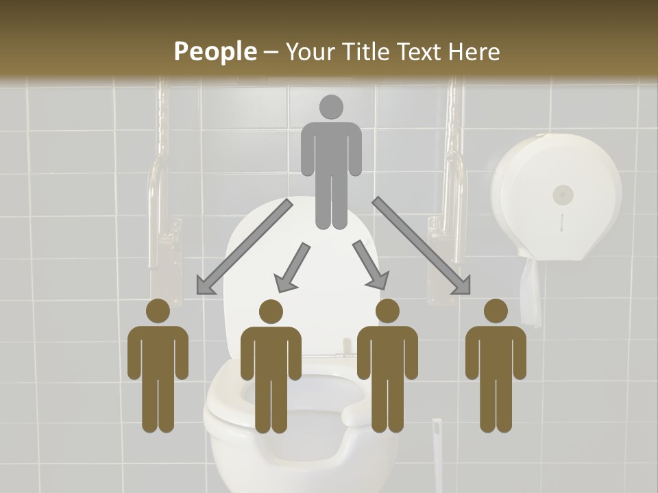 Public Toilet With Handicap Supports PowerPoint Template
