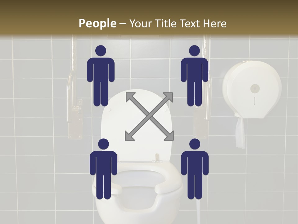 Public Toilet With Handicap Supports PowerPoint Template