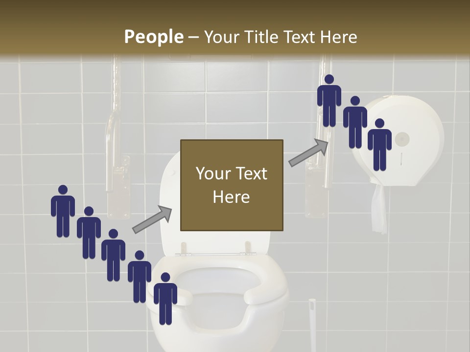 Public Toilet With Handicap Supports PowerPoint Template