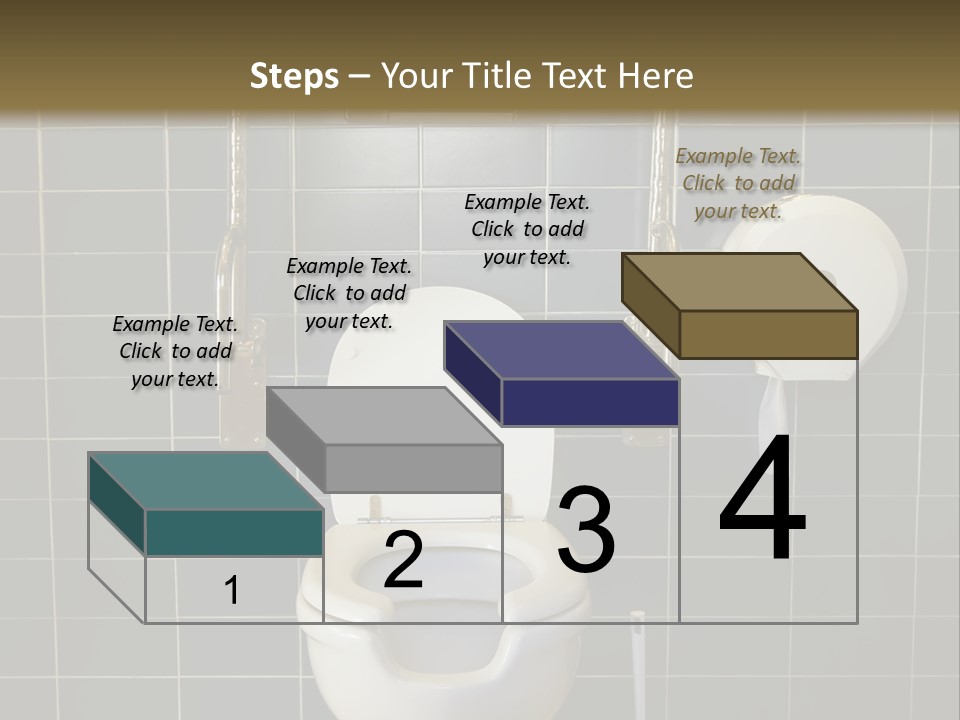 Public Toilet With Handicap Supports PowerPoint Template