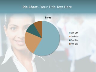 Face Of Female Leader On The Background Of Her Business Team PowerPoint Template