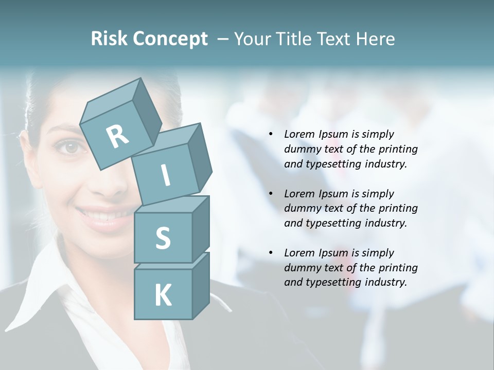 Face Of Female Leader On The Background Of Her Business Team PowerPoint Template