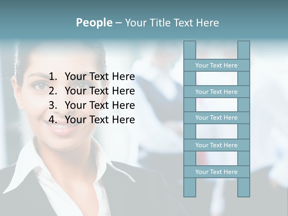 Face Of Female Leader On The Background Of Her Business Team PowerPoint Template