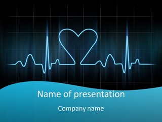 Lovers Heart Cardiogram PowerPoint Template