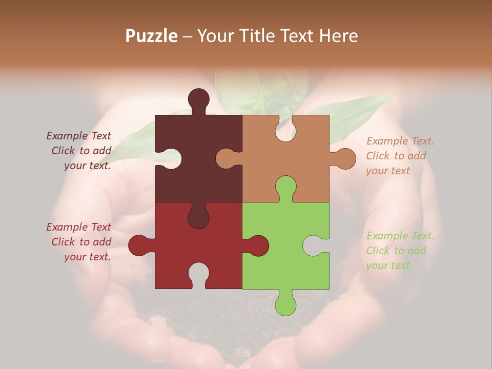 Hands Holding Sapling In Soil PowerPoint Template