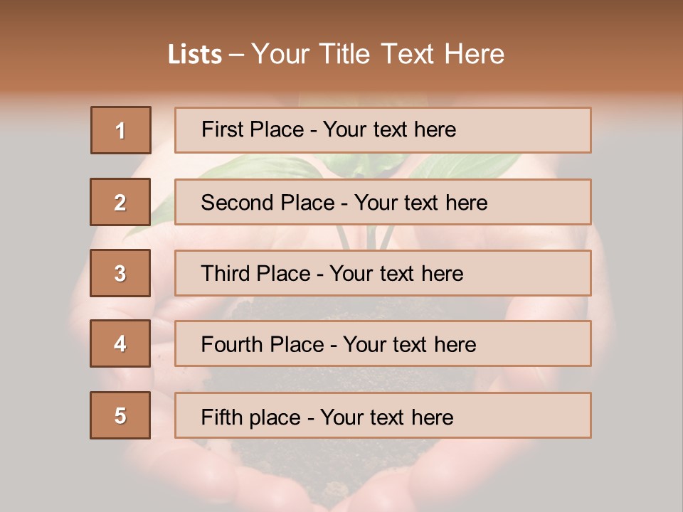 Hands Holding Sapling In Soil PowerPoint Template