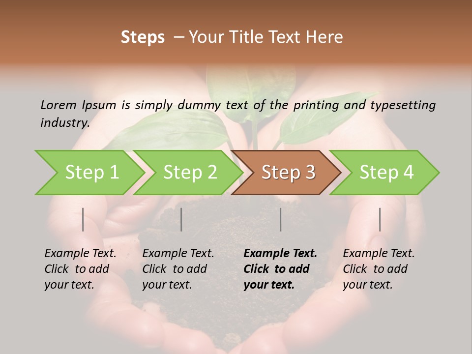 Hands Holding Sapling In Soil PowerPoint Template