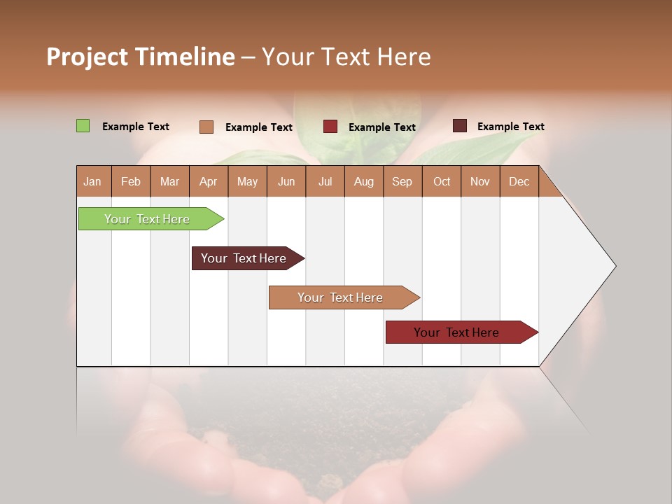 Hands Holding Sapling In Soil PowerPoint Template