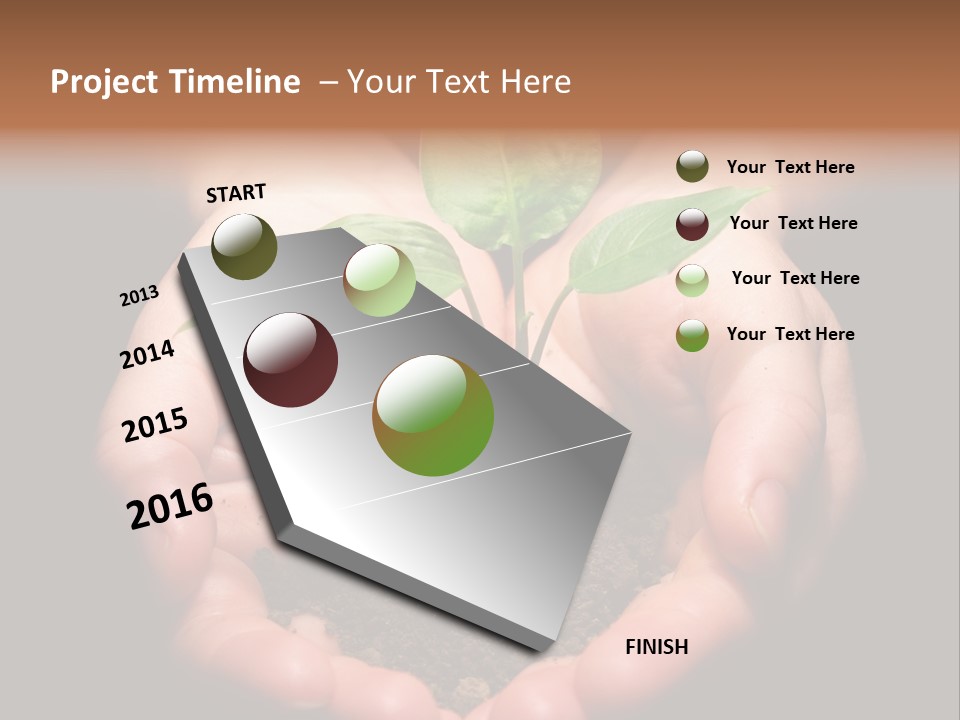 Hands Holding Sapling In Soil PowerPoint Template