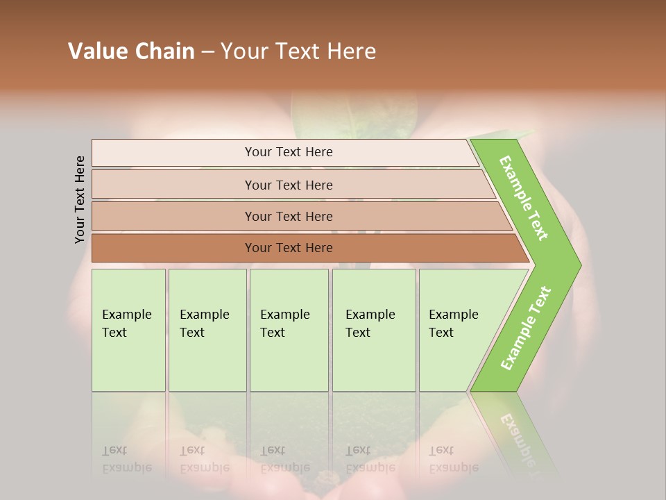 Hands Holding Sapling In Soil PowerPoint Template
