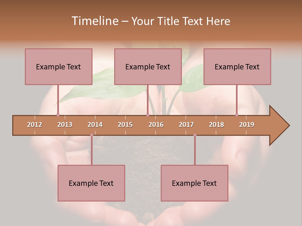Hands Holding Sapling In Soil PowerPoint Template