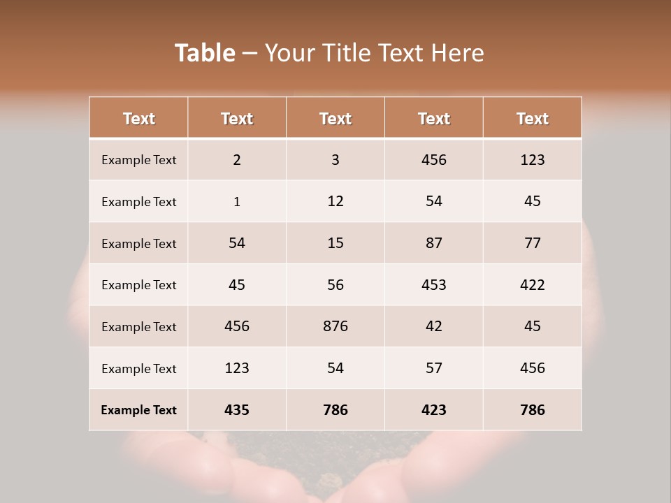 Hands Holding Sapling In Soil PowerPoint Template