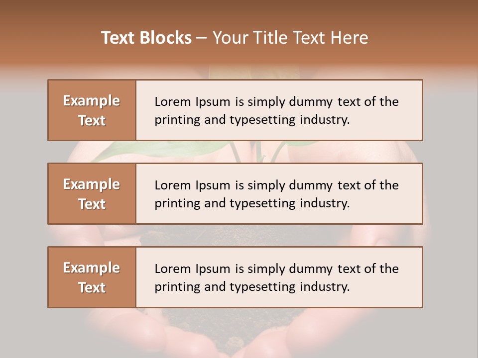 Hands Holding Sapling In Soil PowerPoint Template