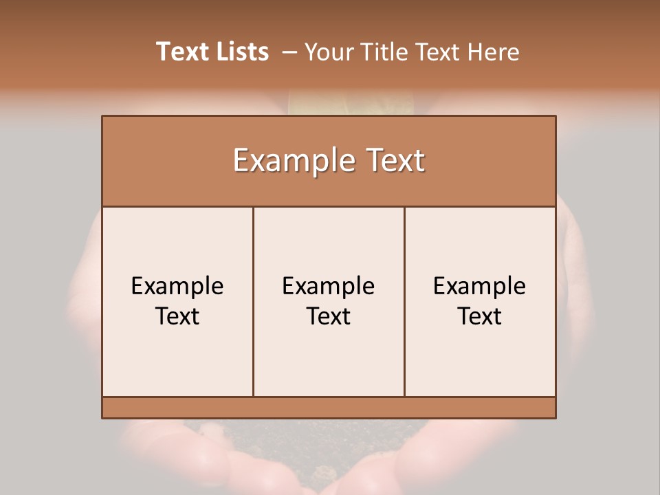 Hands Holding Sapling In Soil PowerPoint Template