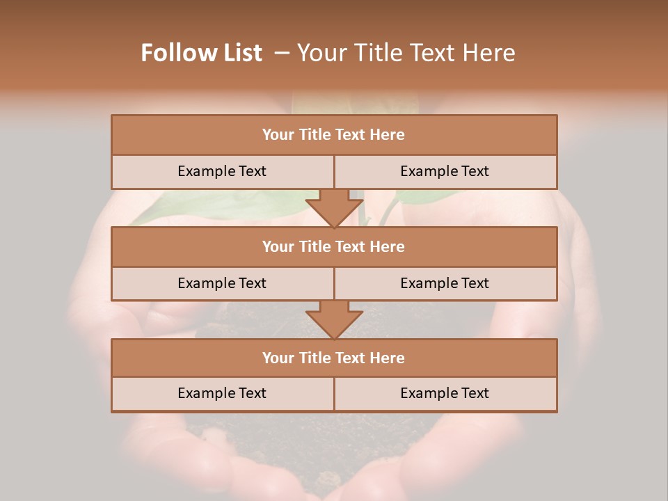 Hands Holding Sapling In Soil PowerPoint Template