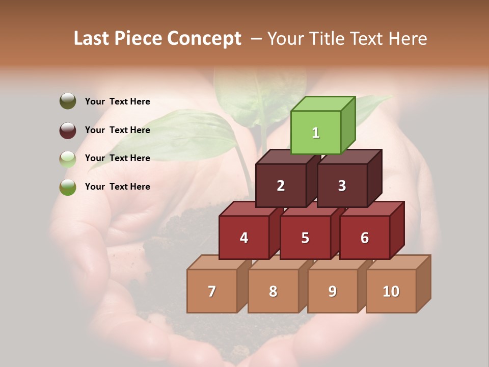 Hands Holding Sapling In Soil PowerPoint Template