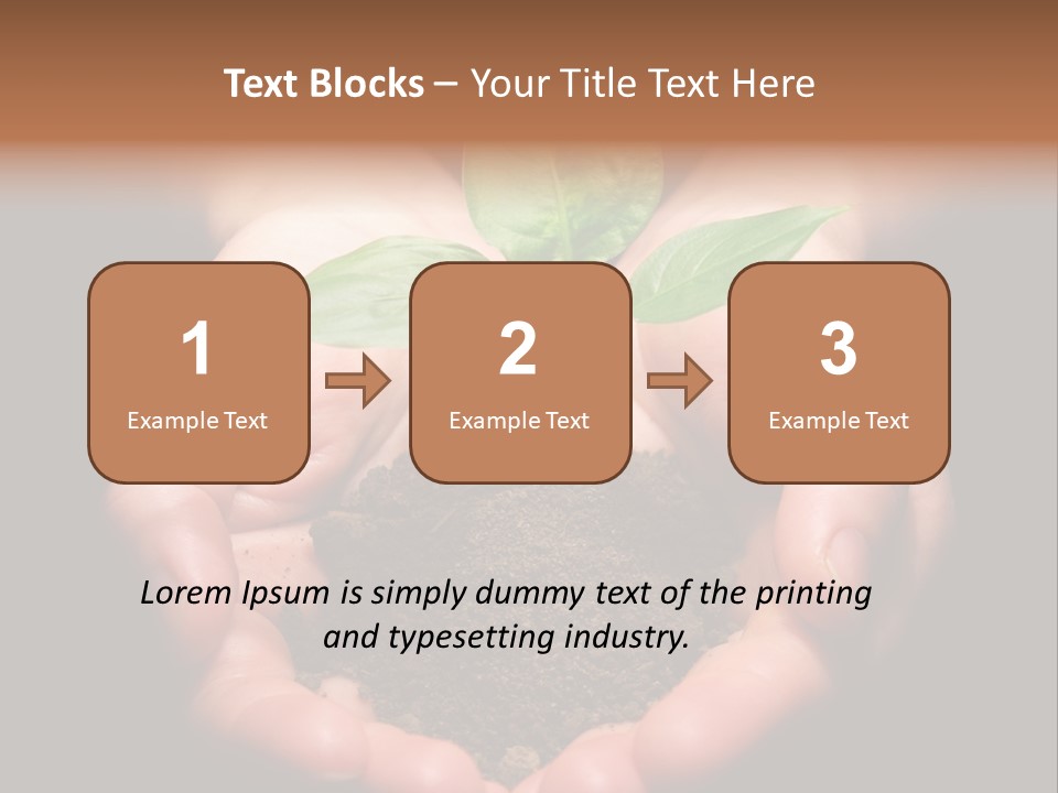 Hands Holding Sapling In Soil PowerPoint Template