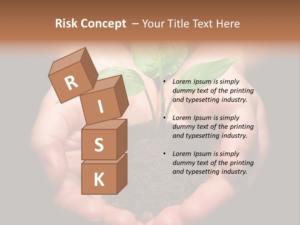 Hands Holding Sapling In Soil PowerPoint Template
